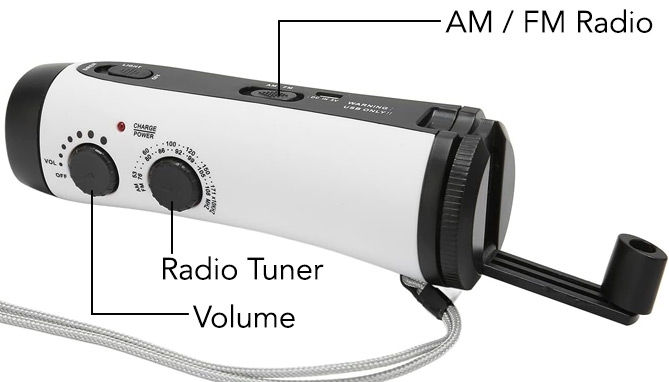 Click to view picture 2 of Disaster Prep Emergency Crank Radio, Flashlight, And Phone Charger