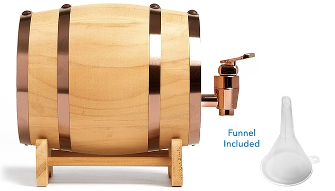 Click to view picture 3 of Mini Wooden Whiskey Barrel Dispenser