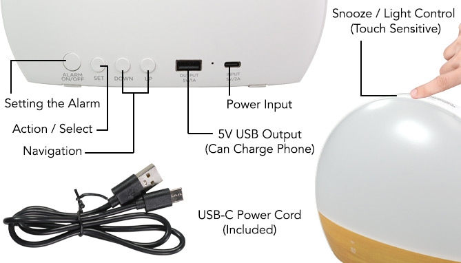 Click to view picture 6 of Sunrise Alarm Clock with Soft LED Lights by Brookstone