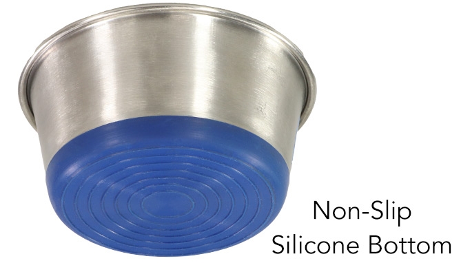 Click to view picture 3 of 10 oz Stainless Steel Pet Bowl With Non-Slip Rubber Base