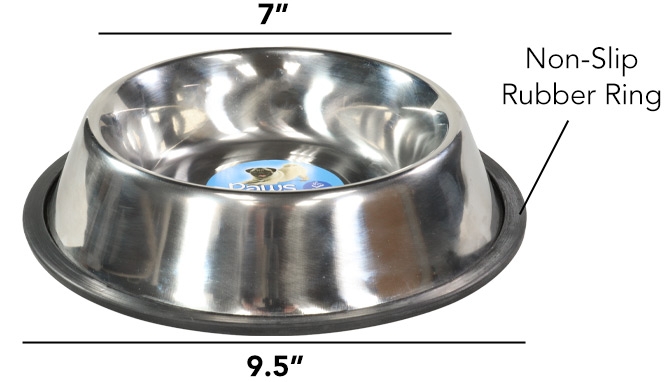 Picture 3 of Medium Size Stainless Steel Pet Food Dish With Rubber Base